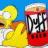A 48x48 pixel animated contact sheet showing two frames of a cartoon character next to a beer can and green text logo on a dark background.