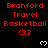 Red text on black background with white hearts, displaying "Branford Travel Basketball <33" repeated across multiple and