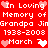 Red background with white pixelated text reading "In Loving Memory of Grandpa Jin 1938-2008 March 7" and pink heart icons.