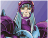 Nine anime-style character portraits in a , each with distinct armor and color schemes against purple backgrounds