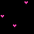 Pink pixelated text and heart symbols animate on a black background, with repeated 'Ali' sequences and dotted lines connecting elements.