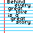 Animated contact sheet of a 5x5 grid showing sequential frames of an icon with repeating text and heart symbols on lined paper background.