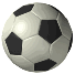 Five soccer balls arranged in a horizontal , each with distinct black and white orientations