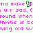 Pixelated text in bright pink on light green background with a small green heart symbol replacing the 'o' in 'no make u ur sad.'