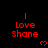 Red text and heart symbols on a black background with partial gray overlay, arranged in -like pattern
