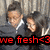 Pixelated image of two people in a close embrace with red text overlay reading 'we fesh<3' at the bottom.