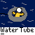 Pixelated character in yellow shirt and white helmet inside gray circular tube on dark blue water background, with text "Water Tube" below.