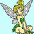 Pixelated fairy character with blonde hair in bun, green heart on chest, green skirt, silver wings; two identical figures stacked vertically against light blue background.