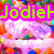 Pixelated image with four distinct text blocks and color-coded backgrounds showing 'Jodie', 'Emily J', 'BFFL', and partial '4 eva!' text.