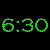 Green digital time displays and white text on black background with repeated 'NO' variations and a gray rectangle.