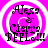 Four identical circular icons with pink background and white rings display text 'Alexa & Cherry BEFLAW!!' in black pixelated font.