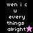 A 4-frame animated contact sheet of pixel art icons featuring the text "wen i c u every things alright" with star symbols, displayed in black/pink and purple/pink color schemes across two rows.
