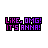 Pixelated text in purple and pink with black outlines on a gray background, reading "LIKE, OMG! IT'S ANNA!" across three