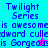 Pixelated text displays 'Twilight Series is awesome' with partial words on a split background of cyan, purple, and magenta sections.