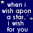 Blue background with repeated white text 'when i wish upon a star, i wish for you' and scattered yellow stars.