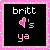 Pixelated icon with pink border showing 'britt's ya' text and a heart symbol that changes state across frames.