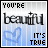 A 3x3 contact sheet of nine animated frames showing a static buddy icon with text and heart symbols on a blue gradient background.