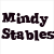 Two side-by-side pixelated text displays showing "Mindy Stables" with contrasting color schemes.