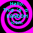 Four identical spiral patterns with cyan text reading 'Hello. This is a RANDOM icon.' on a black background.