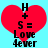 Two identical pixelated red hearts on cyan background with black text 'H + S = Love Fever' below each heart.