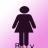 Pixelated figure in dark clothing stands against pink gradient background with white top edge.