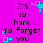 Pixelated text on bright pink background with cyan square animations, displaying 'Its so hard to forget you' in black block letters.