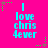 Bright pink background with cyan text reading "I love chris 4ever" arranged vertically, surrounded by green and brown star-shaped pixel clusters.