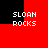 Red and black pixelated displays four identical text blocks reading SLOAN ROCKS in white uppercase letters