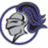 Circular icon with blue border shows profile of armored figure with flowing dark blue hair, gray armor, and closed eyes.