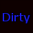Blue pixelated text "Dirty South Mafia" on a black background with a gray square in the bottom right corner.