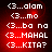 Red background with white pixelated text listing phrases including 'alam', 'mo', 'ba na', 'MAHAL', 'KITA?' in two identical vertical