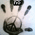 A handprint with a skull face and three fingers extended, displaying text that changes from 'no' to 'more' to 'war'.