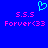Blue background with cyan heart symbol above pink text reading '5.5.5' and 'Forver<33' in two identical side-by-side sections.