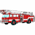 A 50x50 pixel animated buddy icon featuring a red firetruck on the left and green text "Original Icons .com" on the right, displayed as a contact sheet with two frames.