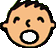 Two pixelated cartoon faces with peach skin, black hair, and closed eyes; one face has an open mouth, the other a straight mouth, both against a gray background.