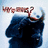 A pixelated image shows a figure in a blue jacket with red text above, a white face with dark eye patches, and a circular emblem with a black-and-white design.
