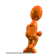A sequence of orange stick-figure animations showing a character walking from left to right across with varying stride and arm positions