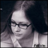 Black-and-white four- shows a person with long dark hair and glasses in a white tank top, each displaying different text at the bottom