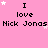 Pink background with repeated text "I love Nick Jonas" and white stars, showing animation changes in star positions across frames.