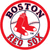 Circular red-bordered icon with "BOSTON RED SOX" text and a red baseball cleat symbol inside, displayed in three identical static views.