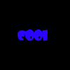 Six variations of the word 'cool' in different colors and styles displayed on a black background with one gray rectangle.