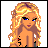 Pixel art buddy icon split into two frames showing a cartoon woman with long blonde hair and text asking 'can you handle this????' on pink background.