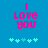 Blue background with pink text "I Love you" and five cyan puzzle-piece icons below, where the third icon changes from light blue to darker blue between frames.