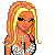 Pixel art contact sheet showing multiple frames of a blonde cartoon character in a bikini top and dark pants with text overlays "ya!" and "luv".
