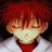 A split-frame contact sheet showing a pixelated anime character on the left and stylized text on the right against black background.