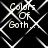 Black background with white geometric lines forming a pattern, overlaid text reading 'Colors Of Goth' in light gray font