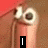 A four- shows a cartoon character with large eyes and a pinkish body against a red background, each displaying different text