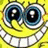 Yellow cartoon character with large eyes and wide grin on yellow background, blue pixelated text reads 'did u know? i'm possessed' in two sections.