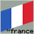 Pixelated French flag icon with blue, white, and red vertical stripes, angled against a gray background, with "france" text below.