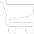 Static pixel art of a shopping cart with two wheels, gray and white color scheme, simple geometric design.